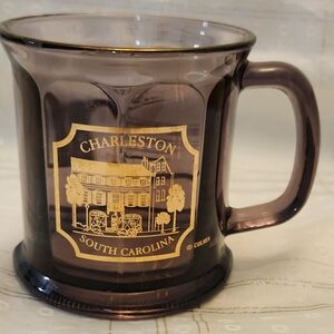 Culver 22K Gold Charleston South Carolina Souvenir Cranberry Glass Mug